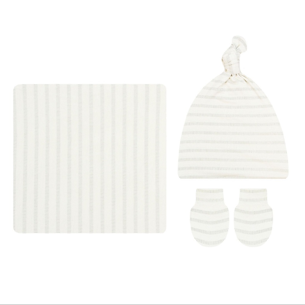 Lou Lou & Company Gus swaddle blanket, hat, mittens